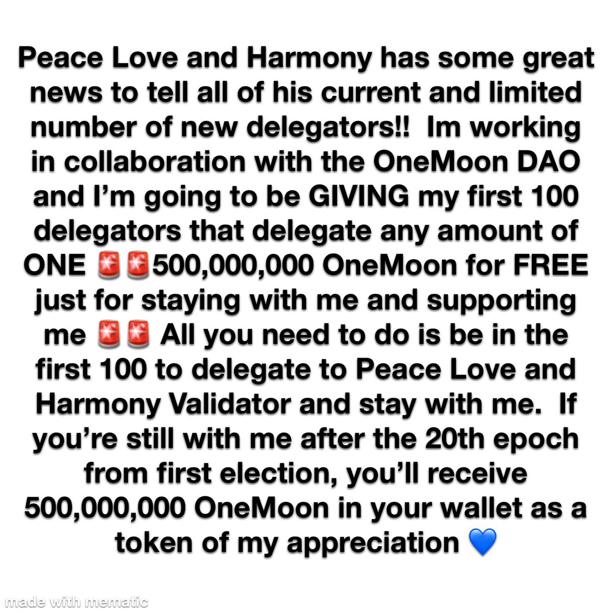 PeaceLoveONE1's tweet photo. Delegator appreciation post.  This ONE’s for you 🙏💙🙏💙 https://t.co/mO9k7iwJsW
