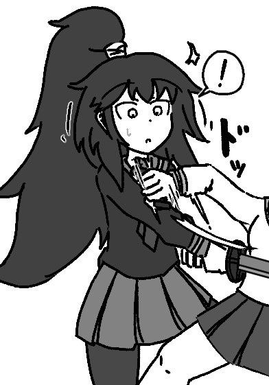 ナイフ使いに一気に距離詰められて喉元突かれた帯刀JKは可愛い 