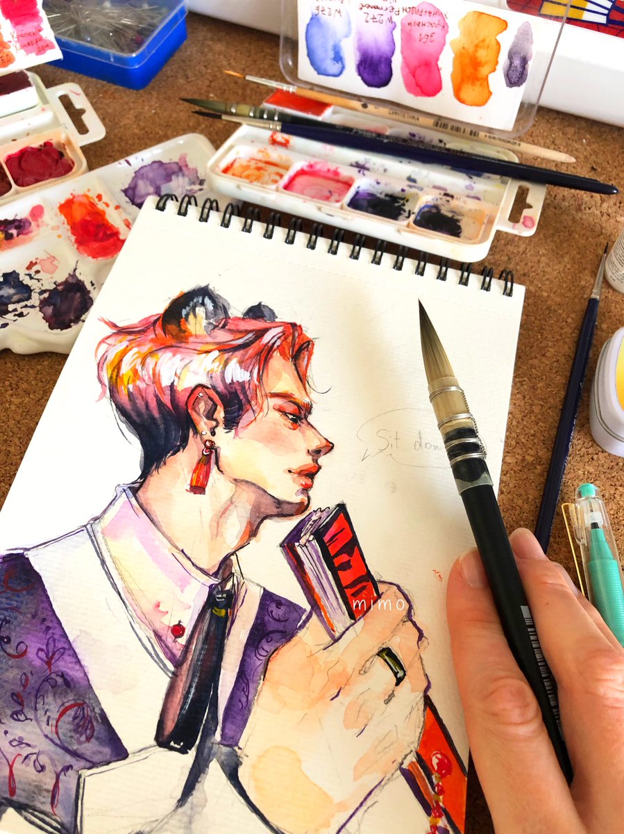 MimoMarina1's tweet photo. #Straykids #artwork #artshare #Watercolor #drawingoftheday #Hanbok #KoreanCulture #Tiger #YearOfTheTiger https://t.co/bxqDRrcjXG