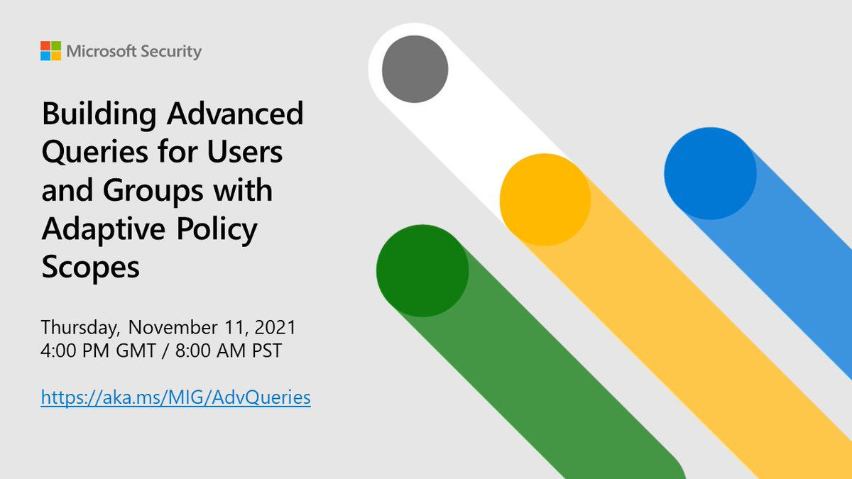 EricaToelle's tweet image. Want to learn more about building advanced queries for adaptive policy scopes in Microsoft Records Management?

Join us on Thursday for a webinar on Building Advanced Queries for Users and Groups with Adaptive Policy Scopes.

Register: aka.ms/MIG/AdvQueries