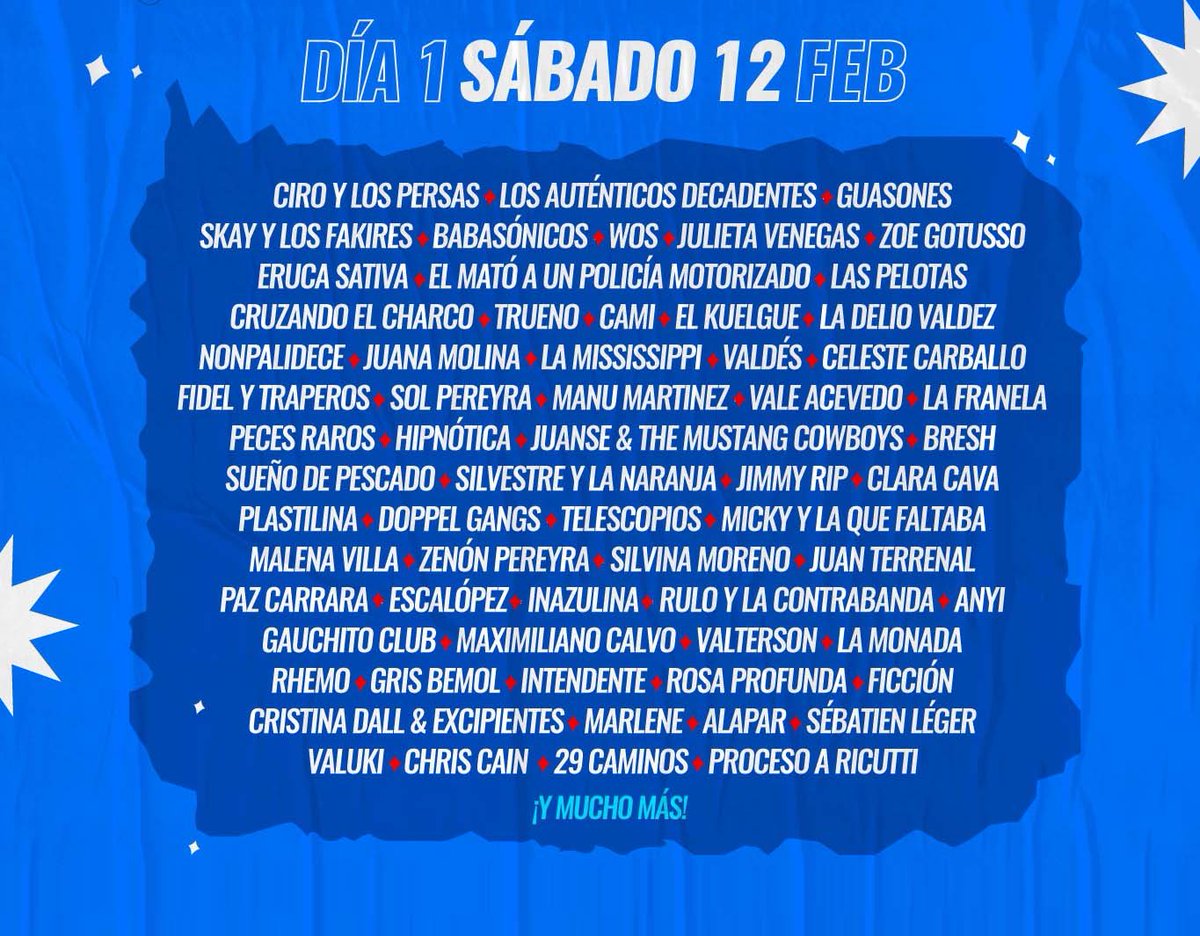 PreludioPosadas's tweet photo. 🤘Grilla del #cosquinrock 🤘
Se publicaron los artistas que van a formar parte, entre ellos: #ciroylospersas, #SkayylosFakires,#LasPelotas,#Divididos,#FitoPaez, #MariaBecerra,#Wos, #ElKuelgue, #Airbag,#Babasonicos, y muchos más... https://t.co/Aa8OLSGisY