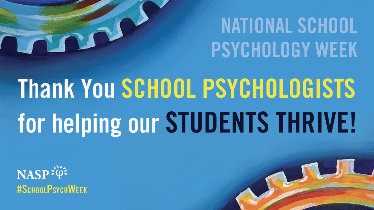 NationalPTA's tweet photo. We are proud to partner with @nasponline during #SchoolPsychWeek to support the work school psychologists do to help students thrive. Learn more about the value of school psychologists here: https://t.co/ZlJUgfKS8l #NSPW2021 https://t.co/0nSkKPq9Dh