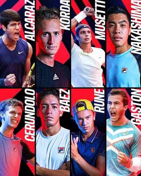 DeportajeD's tweet photo. 🎾 #NextGen21 ocho jugadores lucharán por terminar como el mejor tenista joven.
GA: #CarlosAlcaraz (ESP), #BrandonNakashima (USA), #JuanManuelCerúndolo (ARG) #HolgerRune (DAN)
GB: #SebastianKorda (USA), #LorenzoMusetti (ITA), #SebastiánBáez (ARG) #HugoGaston (FRA). https://t.co/ZOXItXTD8Q