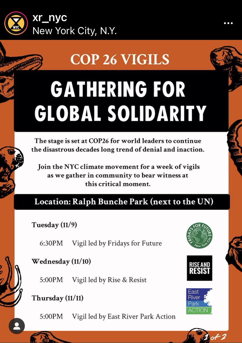 EmilyJCatalyst's tweet photo. Call to vigil. Gather on Thursday. Bring your signs, love, an offering for #SaveEastRiverPark alter. #ClimateJustice #Solidarity #LandBack #DecolonizationOrExtinction #BuryTheFDRnotThePark @XR_NYC @1000treesNYC @71northmoore @ERPAction @protest_nyc https://t.co/xcLnv1KOrP