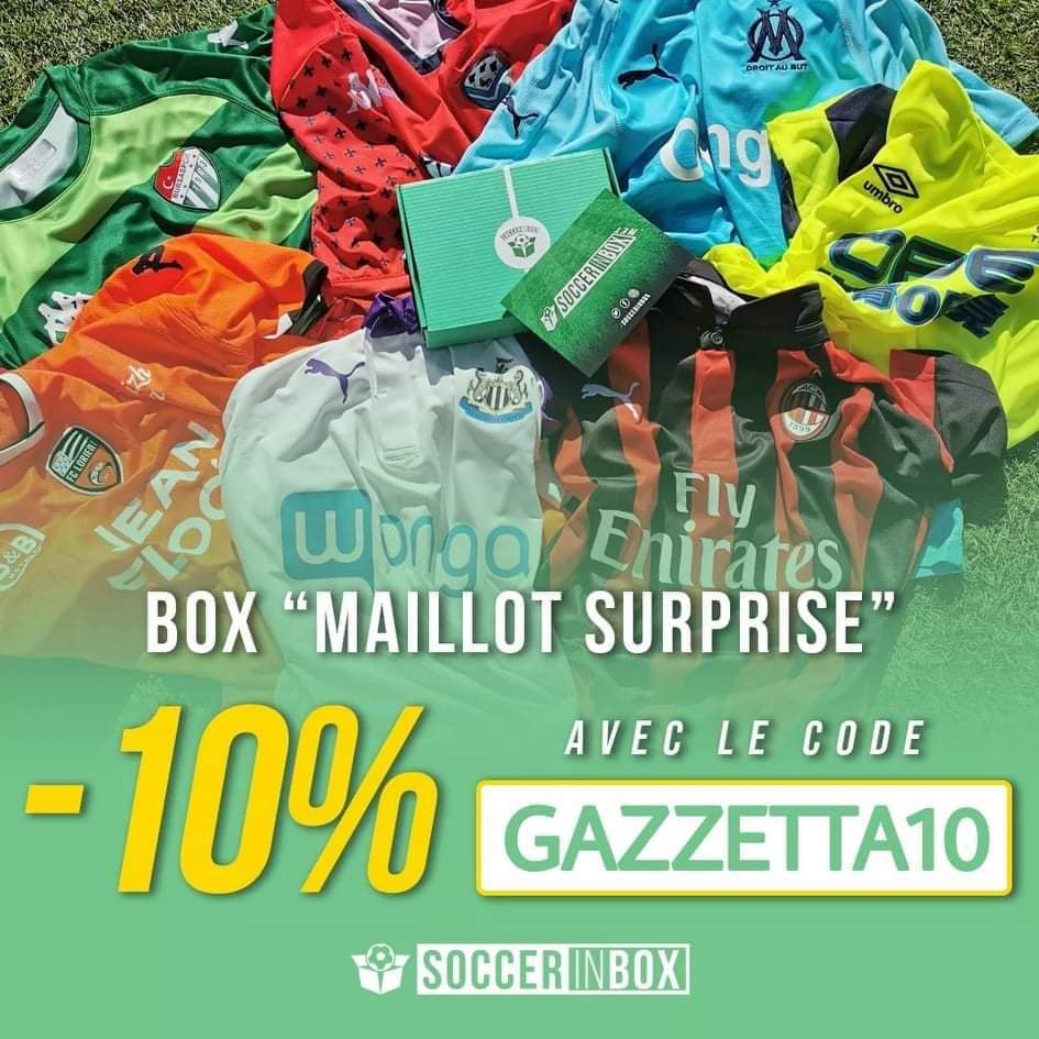 Gazzetta_Foot's tweet image. 🤔 De quel maillot rêvez vous ? 

🤞Quel maillot recevrez-vous celui de l'#OM,  du #Bayern, de #Boca ? 
(Rassurez-vous il vous est possible de préciser les clubs que vous ne désirez pas)

😉Tentez grâce à #Gazzetta_foot vous bénéficiez d'une offre de -10% chez @SoccerInBox !