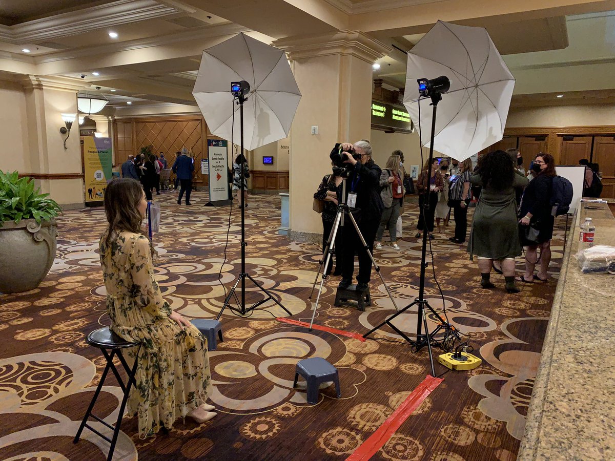 Big crowd at #imex21 headshot station. Stop by for a complimentary professional headshot. Thanks to our sponsor <a href="/visit_arlington/">Visit Arlington TX</a> #meetingprofs #eventprofs <a href="/SolimanProd/">Soliman Productions</a> #MPI