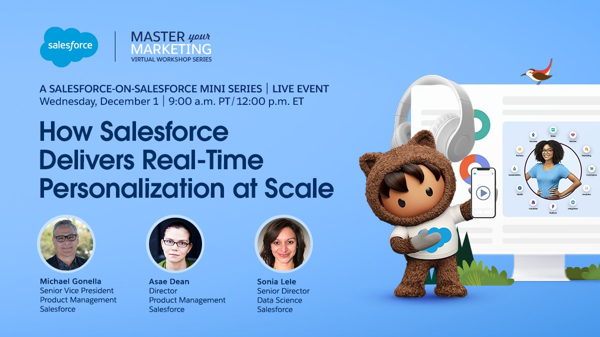 MarketingCloud's tweet photo. More than ever, today’s customers expect their marketing to be hyper-personalized: think timely, convenient, and relevant. ⏲🔍💙

Learn how to create personalized messaging that lands.

Register now for Master Your Marketing: https://t.co/QNk5xzNFw7 https://t.co/8QXYWyGbxB