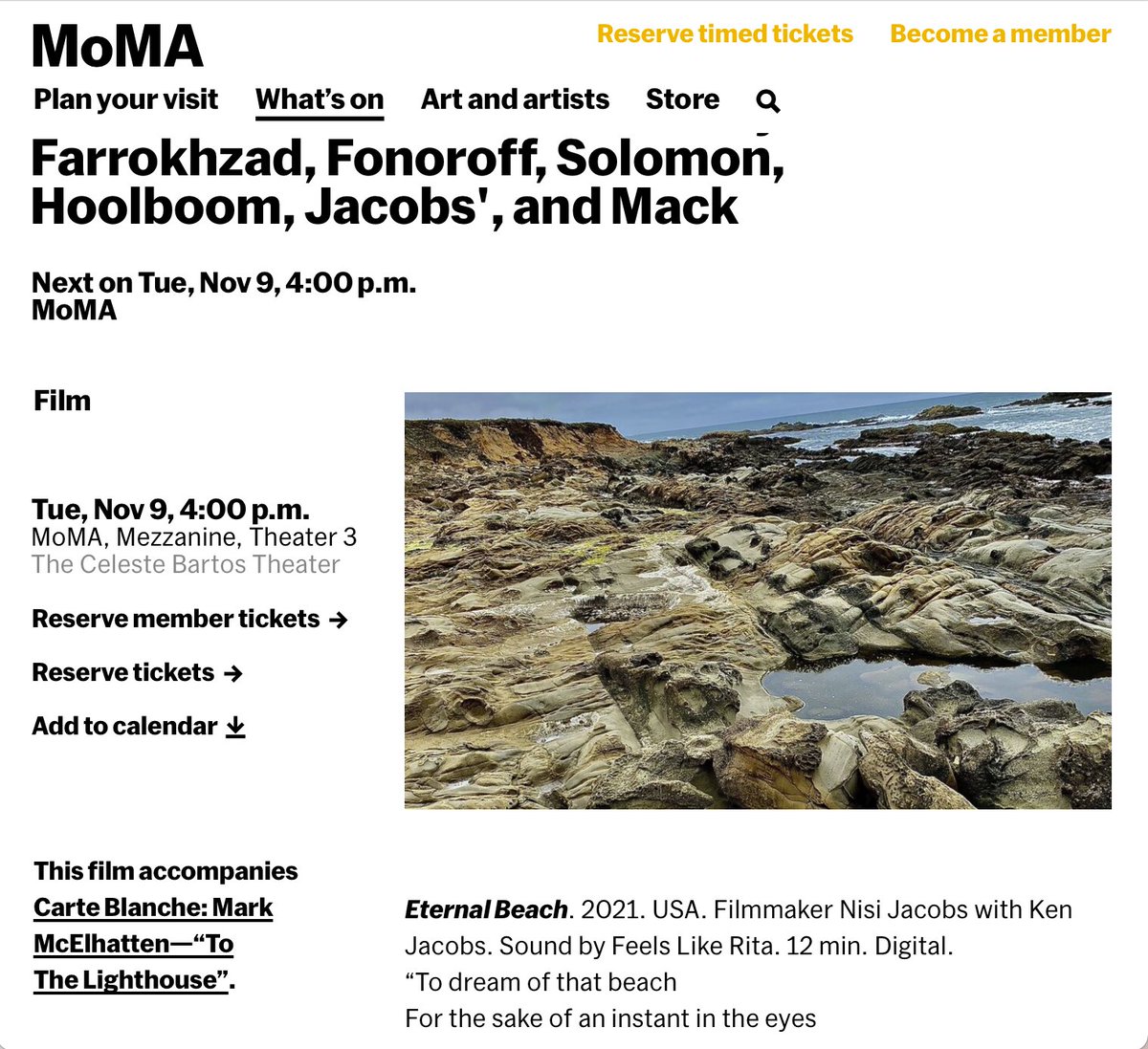 nervousken's tweet photo. ‘Eternal Beach’ by Nisi Jacobs
Eternalism technique, @nervousken 
Photography by Mark McElhatten
Music by Feels Like Rita https://t.co/FThP1gUaS0

Screening tomorrow 
Tuesday, November 9, 2021 at 4pm
@themuseumofmodernart

Tickets: https://t.co/0ix7Rg5j5C https://t.co/LuKXO7e4rd
