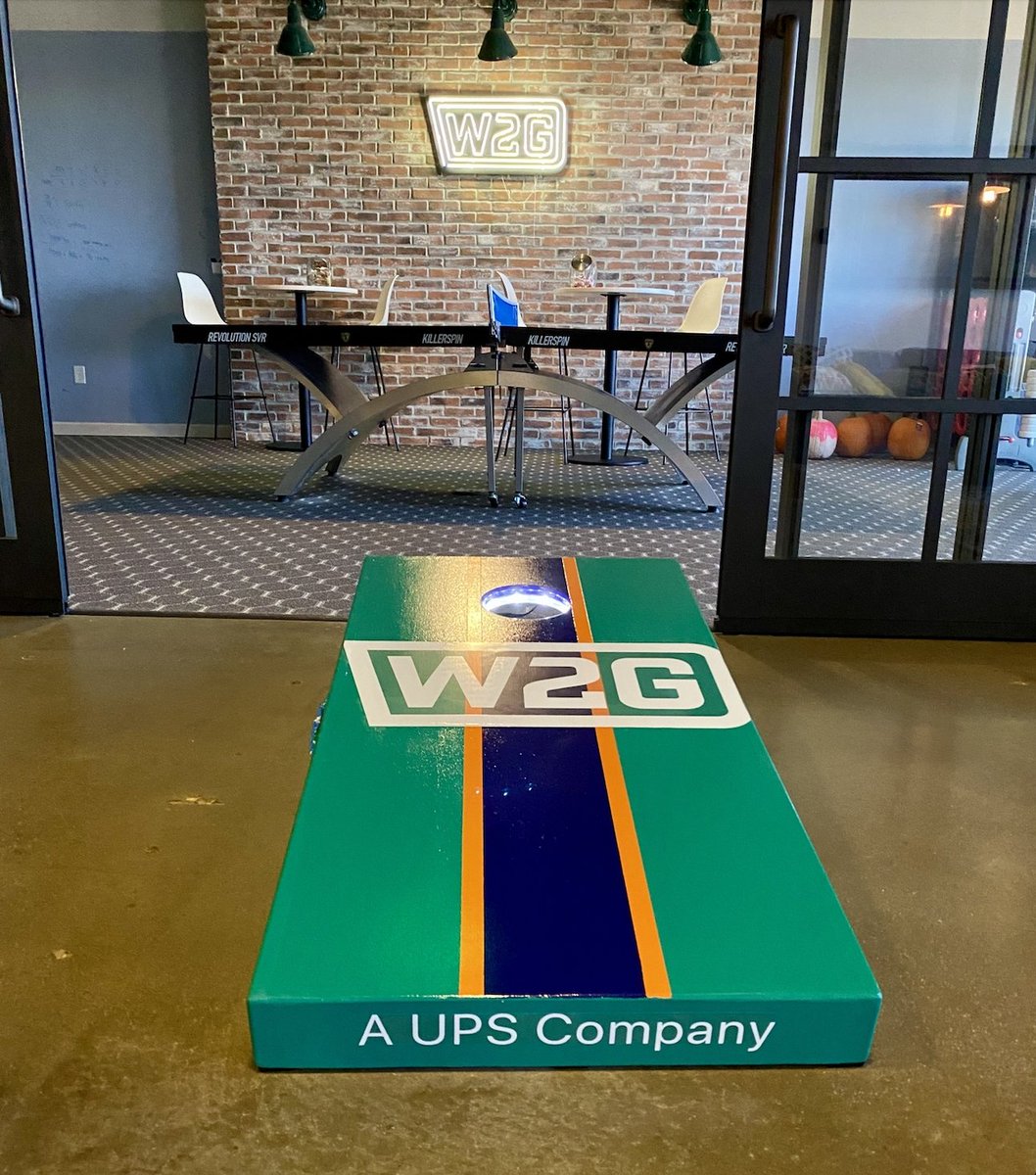 Ware2Go's tweet photo. Happy #Monday! Please join us in welcoming the newest addition of the Ware2Go #Atlanta office game room: A handcrafted #Cornhole Set courtesy of our Director of Transportation Solutions, Mark Daley!👏👏👏

We can’t wait to put it to use during our next #Ware2Go #happyhour! https://t.co/d0rMqAyBcd