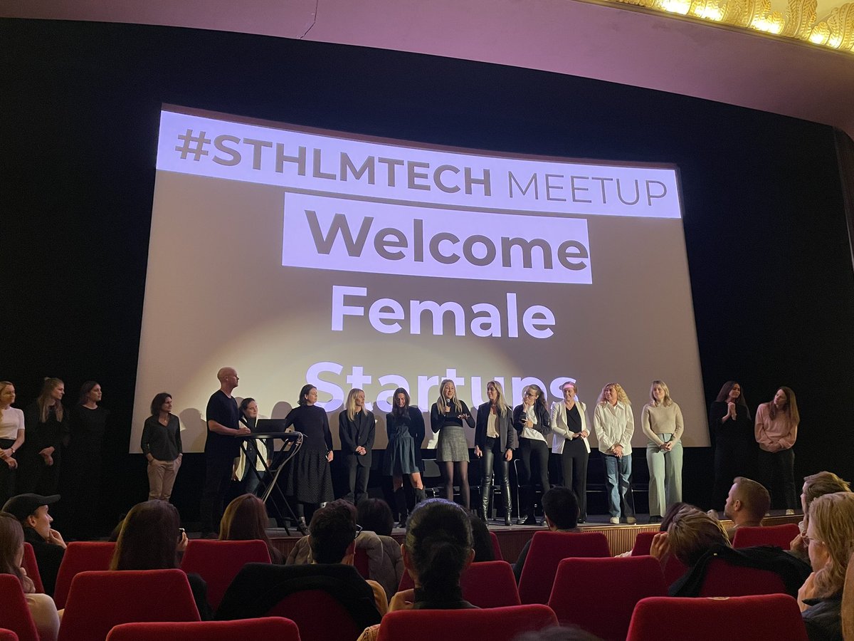 Happy to see so many female founders at #sthlmtech tonight.