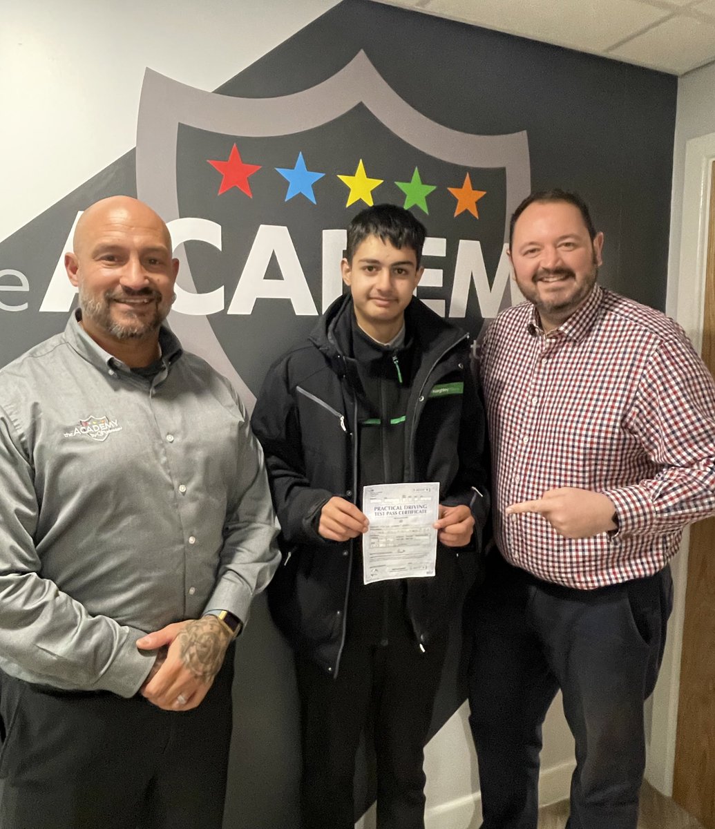 Landmark moment as Kraish becomes our new youngest driver at the age of 18. Barry is our proud instructor: his first ‘pass’ since he started in his new role. Equally proud boss too! Well done &amp; thanks to you both, with special congrats to Kraish, appearing on a <a href="/keighleybus/">The Keighley Bus Company</a> soon!