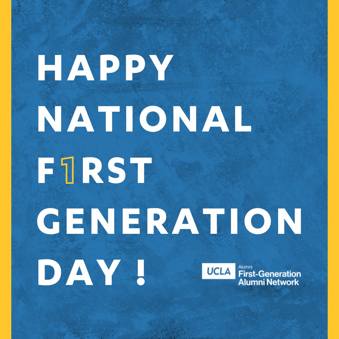 FirstGenAlumni's tweet image. #HAPPY #NationalFirstGenDay We are excited to launch the First-Gen Alumni Network Scholarship! The goal? To ensure every First-Gen Bruin has access to opportunity. @UCLA_Alumni  #uclafirstgen #uclafirstgenalumni spark.ucla.edu/project/22798