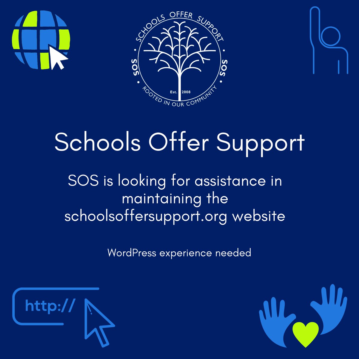 Have experience with WordPress &amp; time to give to a non-profit organization that helps families in our BPS community? If you have up to 3 hours a month of time to give to help SOS maintain its website (schoolsoffersupport.org) email Stephanie Showich: stephanie.showich@gmail.com