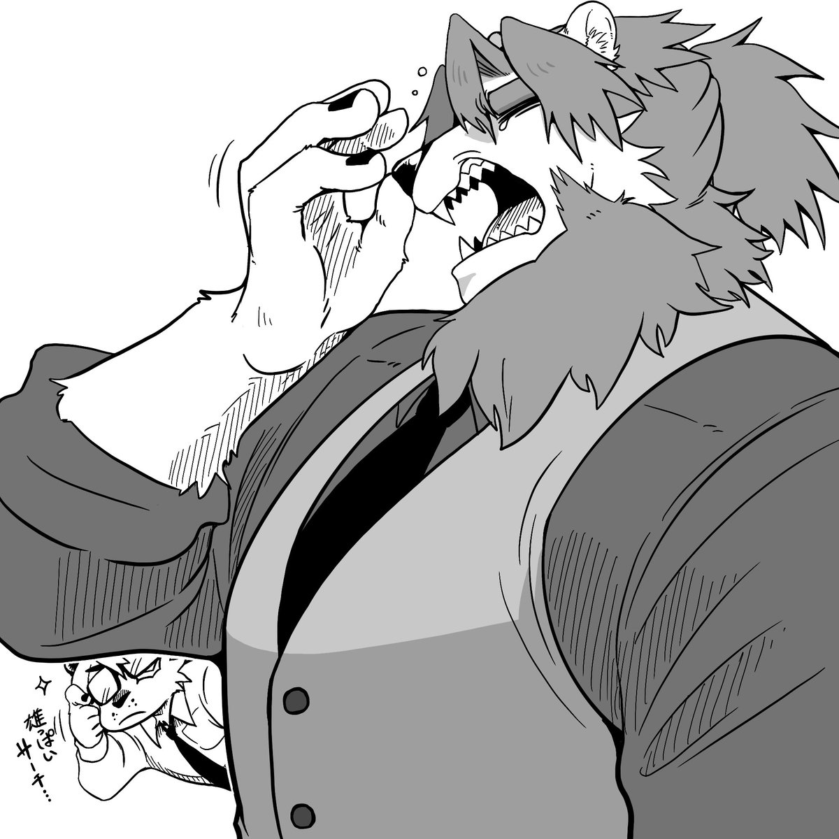 雄っぱいの絵のつもりだった🦁🐯