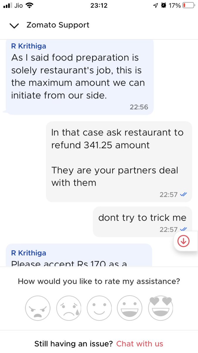 abhaysaraf's tweet photo. @zomatocare It takes 30m to order, 30-40m wait for the delivery and around an hour time to get the resolution for your own money.  (Zomato chat initiated around 10:30PM) 🙏🏻

@zomatocare I guess this got resolved, thanks for your concern. https://t.co/fhFWXkF6Mh