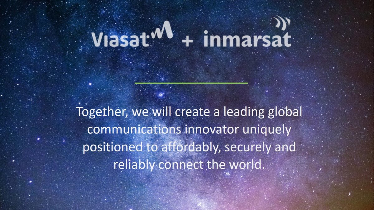 viasat's tweet photo. ICYMI: Viasat and @InmarsatGlobal announced a plan to join forces. Combo creates a leading global comms innovator w/enhanced scale & scope to affordably, securely & reliably connect the world. Release here: https://t.co/TVeDft5W8q #ViasatInmarsat #InternetFromSpace https://t.co/COJL6AdeQy