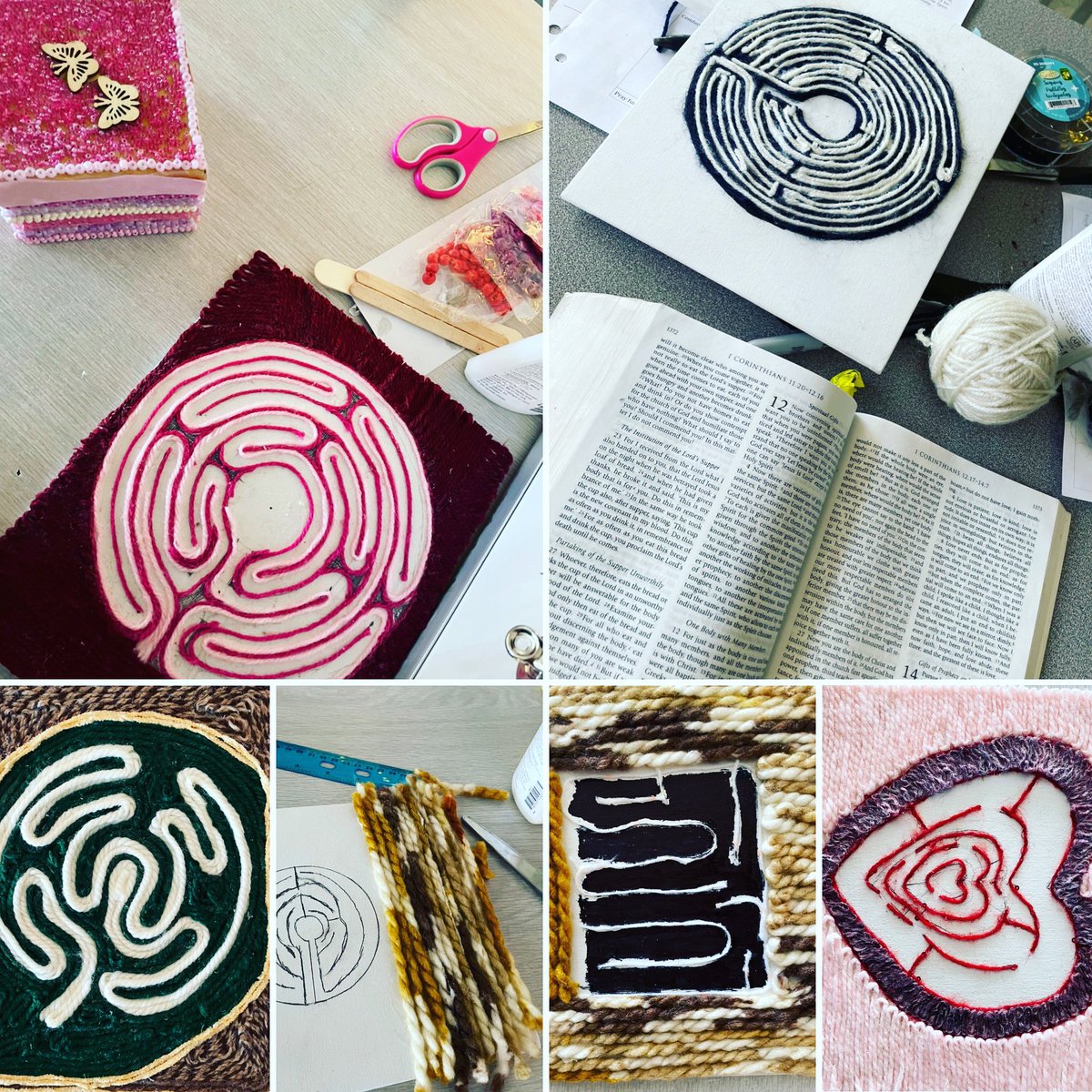 mrsivanacameron's tweet photo. Sacred Labyrinth: work in progress #workinprogress #sacredlabyrinth #christianmeditation #grade10religion #religionthroughart #prayerunit @assumptionlion https://t.co/TLFIhbEN3o