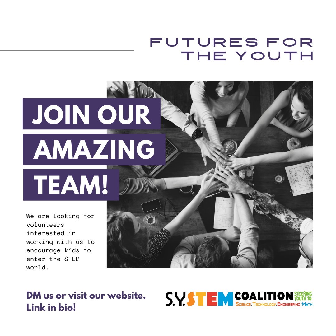 SYSTEMCoalition's tweet photo. Become a volunteer for S.Y.STEM Coalition! We have several opportunities - including remote positions - for all our branches. Join us! 🤩 DM us for more info or visit our website. #volunteer #charity #giveback #nonprofit https://t.co/Hi8g8sn2ec