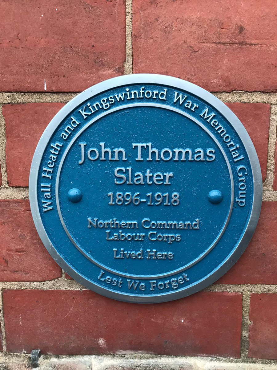 SummerhillSch's tweet photo. So proud to say that tonight the second memorial plaque was put up on a house in Broad Street, Kingswinford, the home of John Thomas Slater, originally of the Lincolnshire Regiment. John was gassed while serving in France and died as an effect of his service. Our forever heroes! https://t.co/YzIgyNBrXT