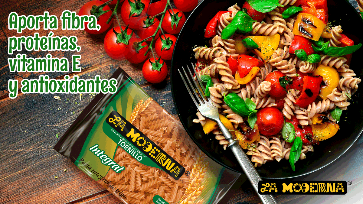LaModernaMx's tweet photo. Pasta integral La Moderna®, deliciosa y saludable. 🍝🌾
#Pasta #LaModerna #PastaIntegral #Ensalada #HechoEnMéxico #Vegetales #Saludable #healthylifestyle #Recetas #Tomate #Espinaca #Fibra https://t.co/QulvK1PQoy