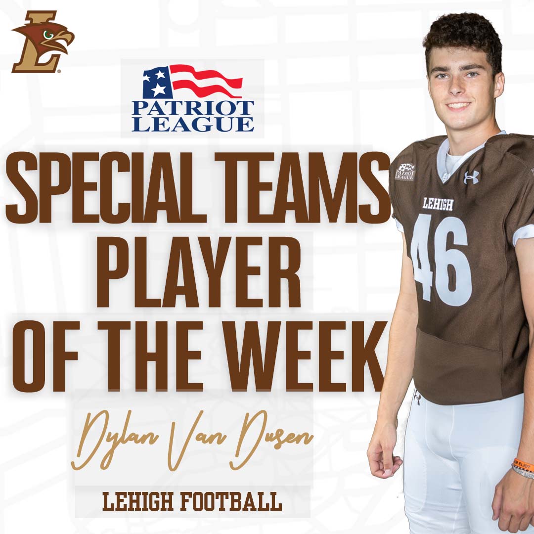 LehighSports's tweet photo. Following its convincing victory at Bucknell, @LehighFootball garners a pair of Patriot League weekly awards. Congrats to sophomore LB Mike DeNucci and junior K Dylan Van Dusen!

https://t.co/cYlvTYTqUA

#GoLehigh | #beGREAT https://t.co/P42ZiyaXhy