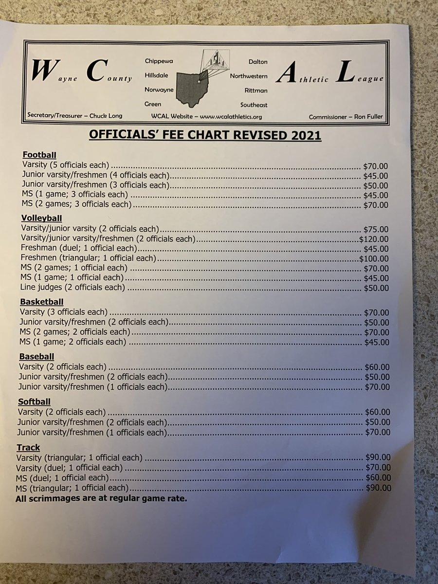 WayneCoOfficial's tweet photo. If you worked a WCAL game make sure that you were paid correctly. The fees changed for this season. https://t.co/vI7yi2SW7U