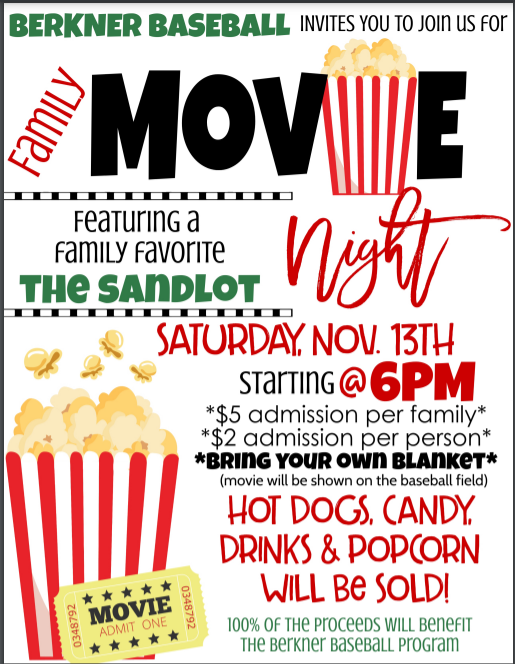 Apollo_JH's tweet photo. 💥FAMILY EVENT💥Let's support our Berkner Baseball program and have a great time doing it! Outdoor movie night on Nov. 13th! https://t.co/7UzBGGnaDQ
