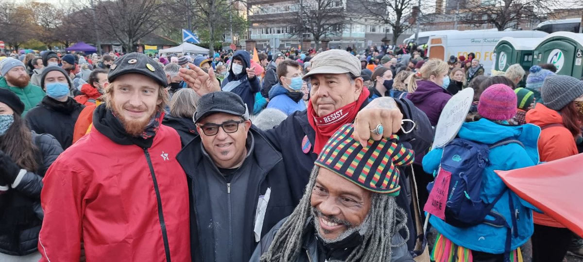jtalliance's tweet photo. We're at #COP26Glasgow with some of our closest allies. On 11/6 we marched with about 1/4m people around the globe to demand real solutions to the #climatecrisis &amp; #justtransition. This a.m., @EJPajaro facilitated a panel on Just Transition &amp; Neoliberalism. https://t.co/6QBQ5PAcA1
