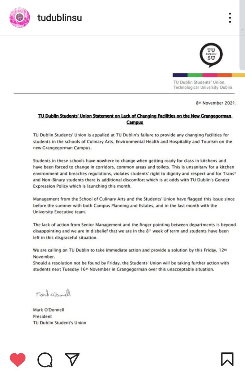 adamsmythff's tweet photo. @WeAreTUDublin have failed to provide its students with changing rooms in its new state of the art campus! Culinary students need a hygienic place to change! As a student going into there final year and being told how great #grangegorman would be for years, it's so disappointing! https://t.co/LXqfHxmXPV