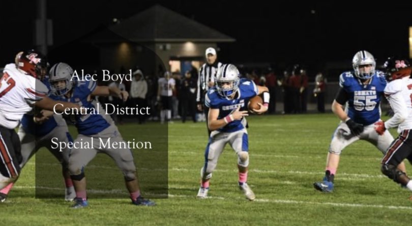 CCHSCometsFball's tweet photo. Congrats to @AlecBoyd15 for being selected Central District Special Mention https://t.co/WtzMI8vUkg