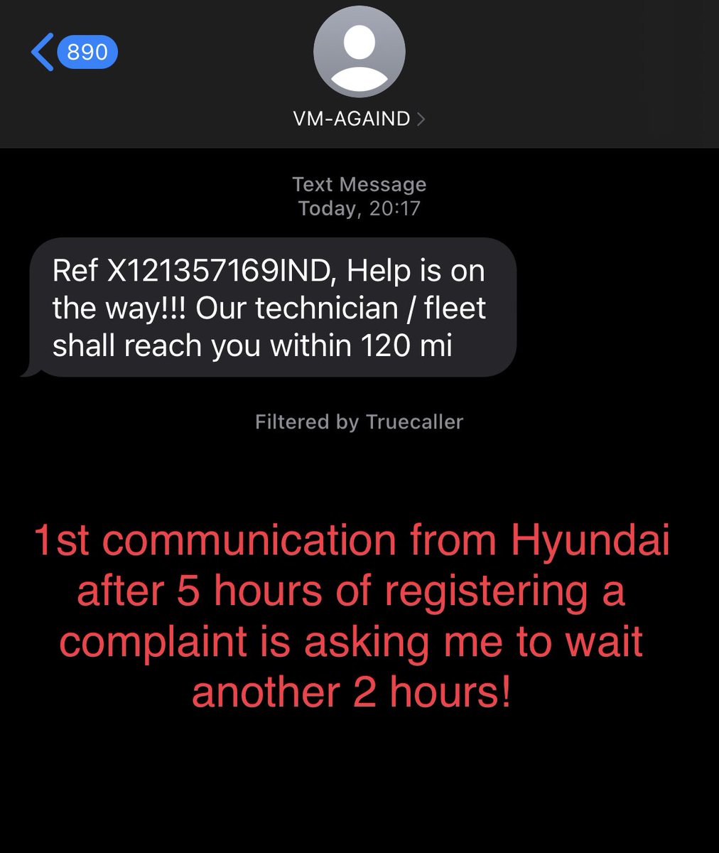 divej8's tweet photo. Had a horrible experience today with Hyundai road side assistance. 2 months old car, 2 days after 1st service breaks down on the highway and the RSA team responds after 5 hours, this after follow ups 5 times @HyundaiIndia @Hyundai_Global Hoping to atleast get my car back ASAP! https://t.co/GlWQmPSgpI
