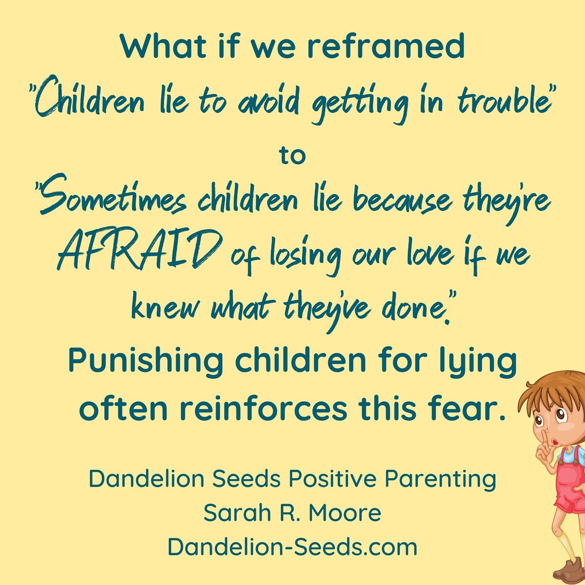 DandelionSeeds5's tweet photo. When we punish children for lying, it makes them feel DOUBLY wrong -- wrong for lying AND wrong for "deserving" punishment. The antidote is connection and curiosity. Resources:

https://t.co/BNtOVMw5IC

How to handle lying with children 5 and older: https://t.co/zAKJtV0BXV https://t.co/Cbgi9toPj9