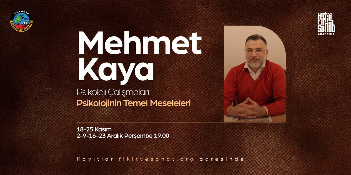 srdkultursanat's tweet photo. #FikirSanat

Mehmet Kaya, "Psikolojinin Temel Meseleleri" dersi ile 6 hafta boyunca Fikir ve Sanat’ta!

Psikoloji Çalışmaları ve 17 farklı derse ücretsiz başvuru için: https://t.co/1wbWgAau4O adresini ziyaret edebilirsiniz. https://t.co/g6tQ1mq3p1