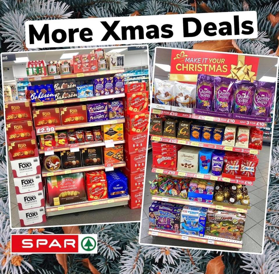 spar_ossy's tweet photo. 🎄Our special offer aisle is BACK! And we’ve gone all out with our Christmas offers this year 🥳🥳🥳
We’ve got you covered this Christmas!
*Products subject to availability*
*Promotions on for a limited time*
#sparossyspecials
#sparossy
#spar
#oswaldtwistle
#spardsap https://t.co/6rYD6iylQr