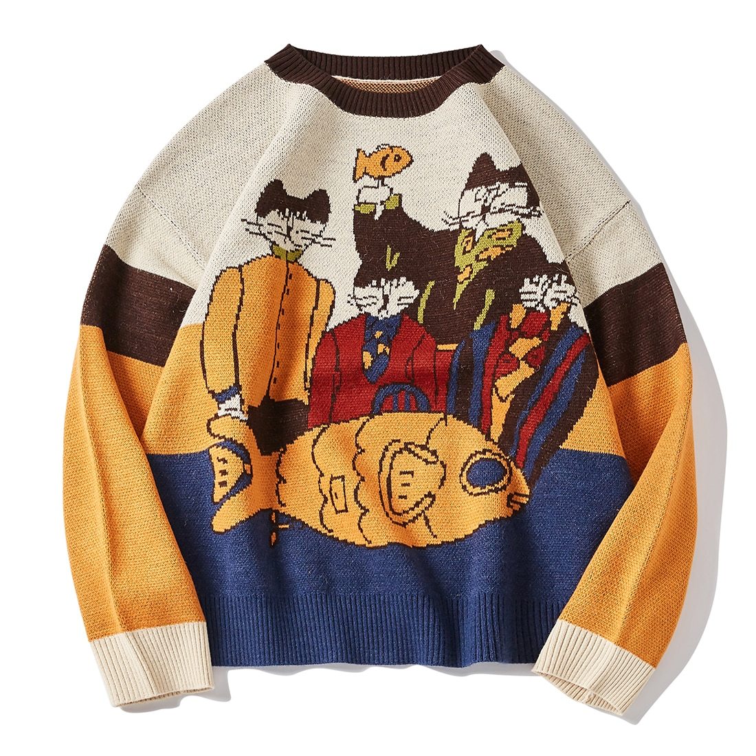 Yellow Submarine Inspired Cat Sweaters bit.ly/3qilYSx #sweaters #cats #beatles #staywarm #winter #fallfashion #christmasiscoming #giftideas #giftguide #yellowsubmarine #CatsOfTwitter
