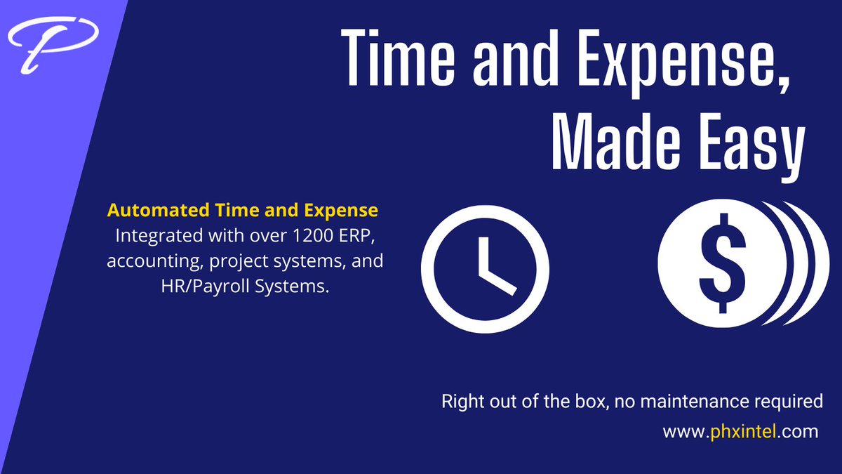 We automate everything, right out of the box. See how we can help you automate time and expense, with no maintenance required. 

phxintel.com 

#AI #Ml #Time #Expesne #HR #Payroll #Fintech #analytics #nocode #outofbox #startup #Tech #globalpayroll #phxintel