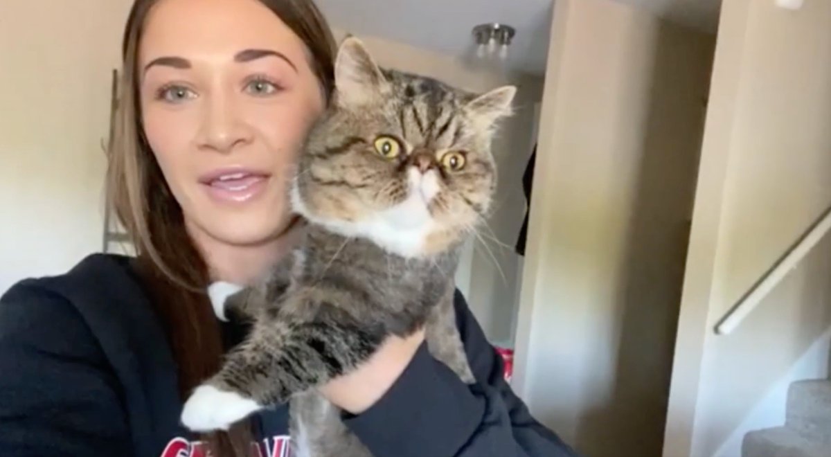 KyleKlingman1's tweet photo. Alli Ragan's (@AlliRayg) cat, Sushi, made an appearance on @FloWrestling's @MarkSBader Show today. 

Alli also made the list of the Top 100 American wrestlers of all time. https://t.co/U7iviZu9OC