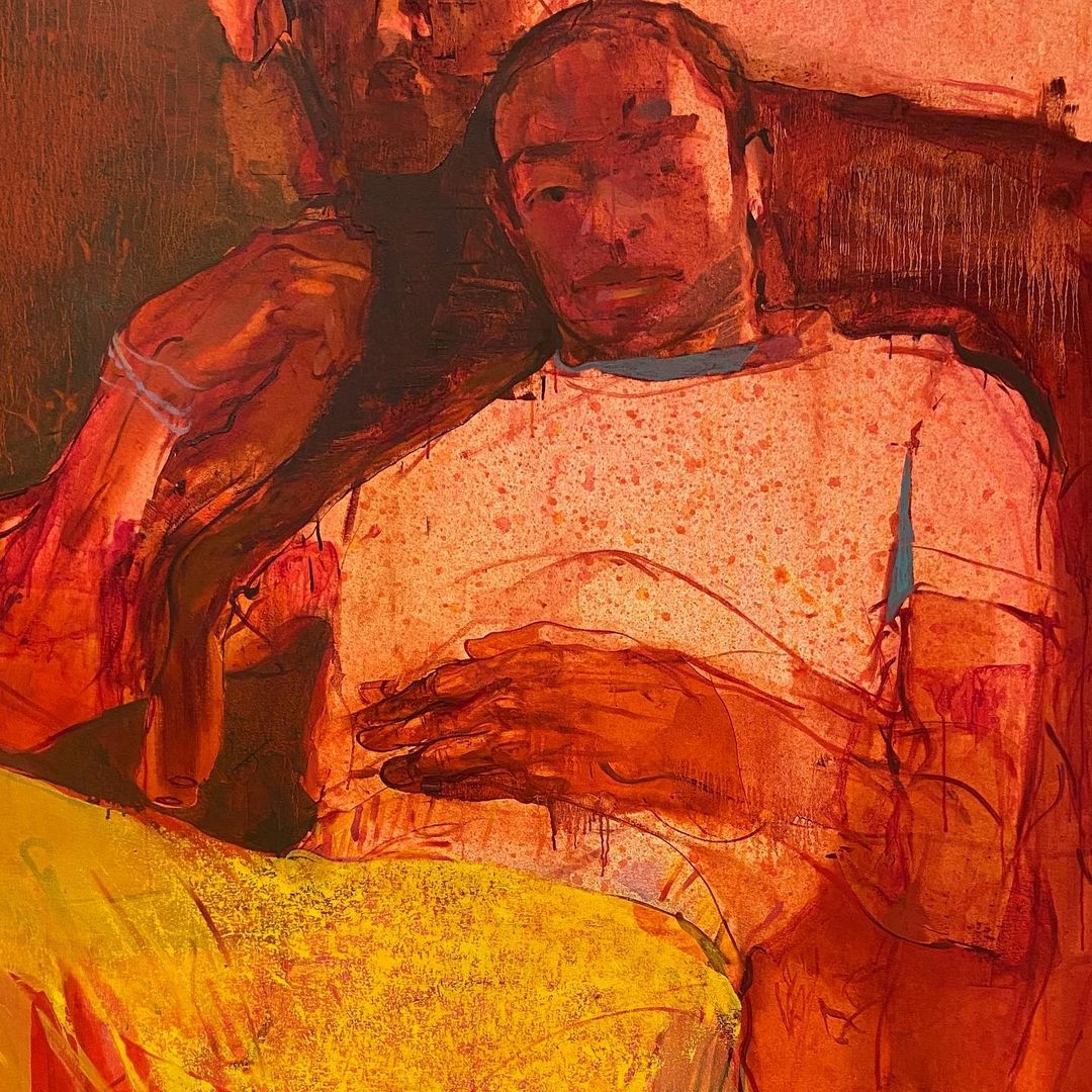 MOCAlosangeles's tweet photo. On this cold, gray LA morning, we're looking at the bold, vibrant hues of #JenniferPacker's oil paintings to keep us warm 🧡 https://t.co/kWOQUP1MO9