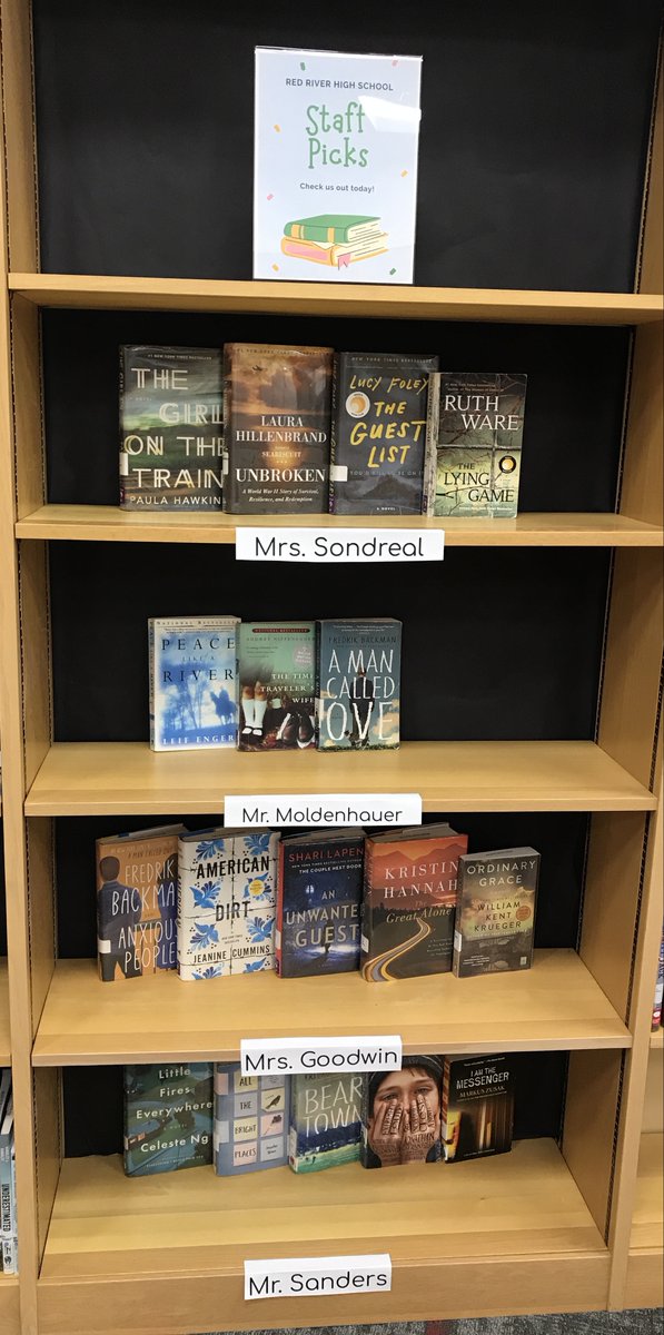 Unsure of what to read next <a href="/RRHS_Riders/">Red River High School</a>? Gobble🦃 up one of these Staff Picks📚for the month of November!🍁🍂 <a href="/mrsg321/">Brooke Goodwin</a> <a href="/mrmoldenhauer/">Mr. Moldenhauer’s Class</a> <a href="/EricSanders3/">Eric Sanders</a> #ridersread #staffpicks #checkusout #readmorebooks