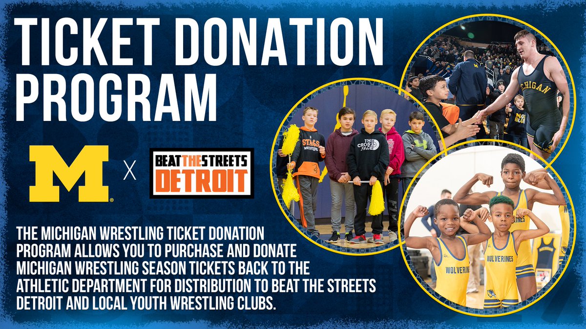 REMINDER: The deadline for our brand new Ticket Donation Program is this Wednesday (11/10).

We're aiming to pack the stands with youth wrestlers this season! 

🎟 myumi.ch/ovXVX