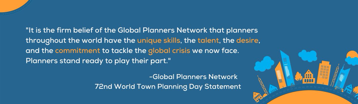 CIP-ICU (@cip_icu) on Twitter photo This year's <a href="/GlobalPlanners/">Global Planners</a> World Town Planning Day Statement discusses the role of planners in navigating the climate crisis.
You can find the full statement here: bit.ly/3kha9IF This year's <a href="/GlobalPlanners/">Global Planners</a> World Town Planning Day Statement discusses the role of planners in navigating the climate crisis.
You can find the full statement here: bit.ly/3kha9IF
