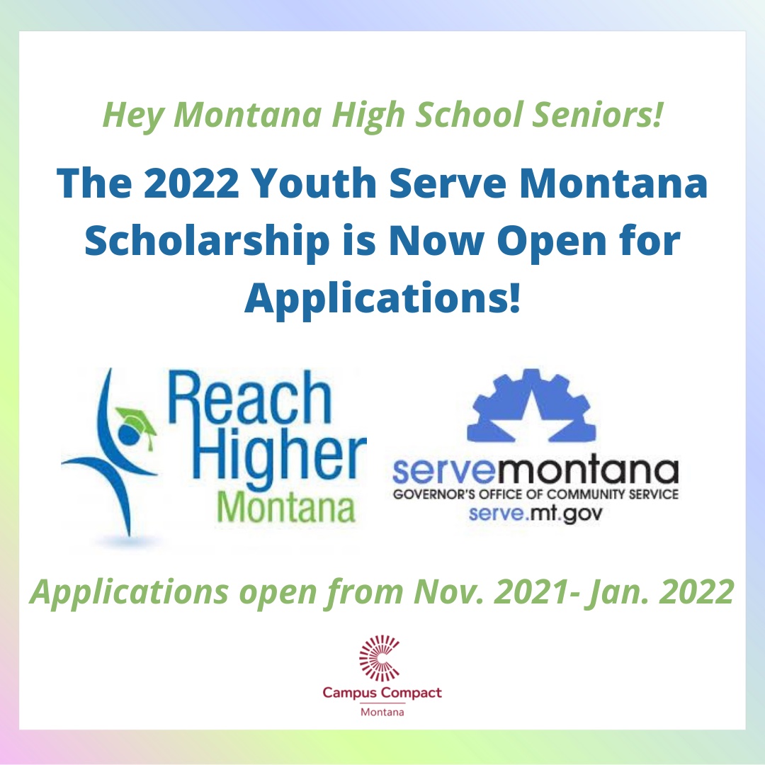 MTCampusCompact's tweet image. 83 applicants who have put in at least 50 hours of volunteer service in the past year will be receiving $1,200 scholarships. Are you interested or ready to apply? Go to serve.mt.gov today!
#volunteerism #campuscompact #scholarships