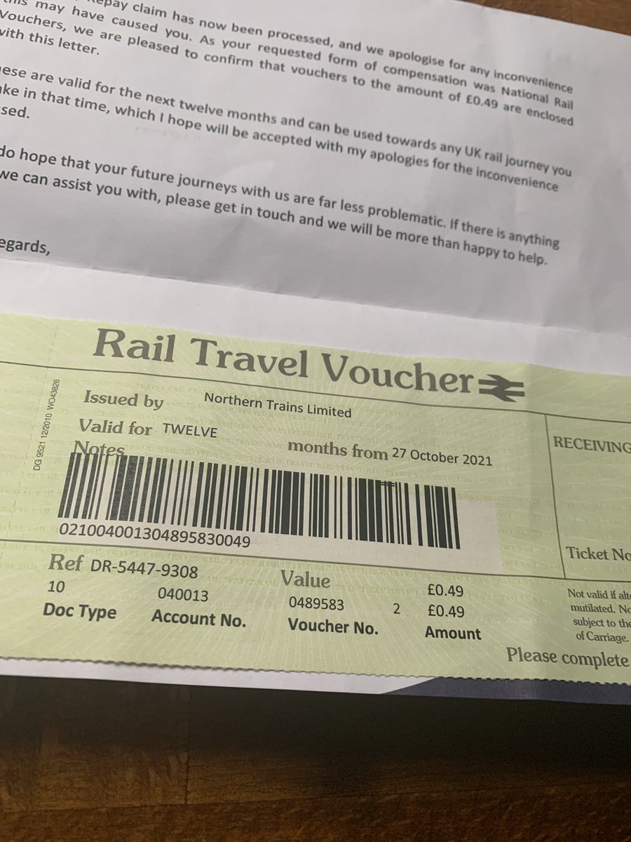 I tell you what, Northern Trains generosity is almost overwhelming, AND it can be used on any UK rail journey of my choice! Christmas has come early! Hooray!