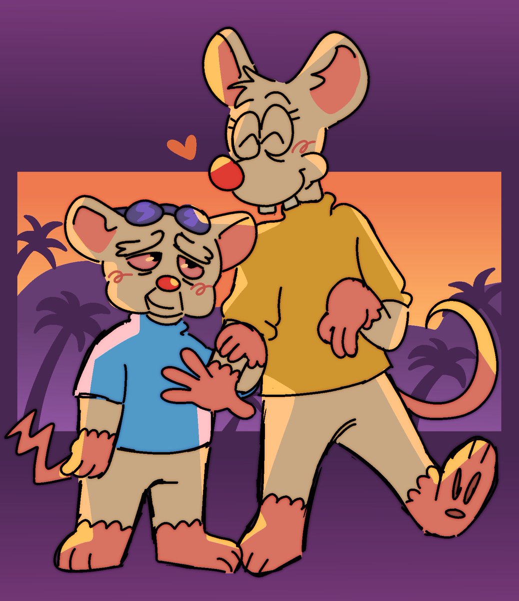funionringz's tweet photo. here’s some newer pinky and the brain art from this summer :)) 
#patb #Animaniacs #brinky https://t.co/9ckKmGyqaB
