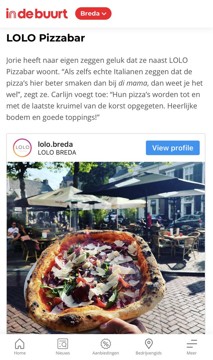 Pizza van Lolo. Dus dat.