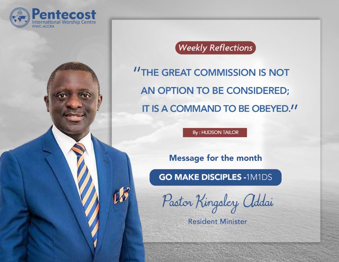 piwcaccra's tweet photo. “The great commission is not an option to be considered; it is a command to be obeyed.”
#weeklyreflection
#piwcaccra
#solutioncenter
#gomakedisciples https://t.co/ss8ZEARthh