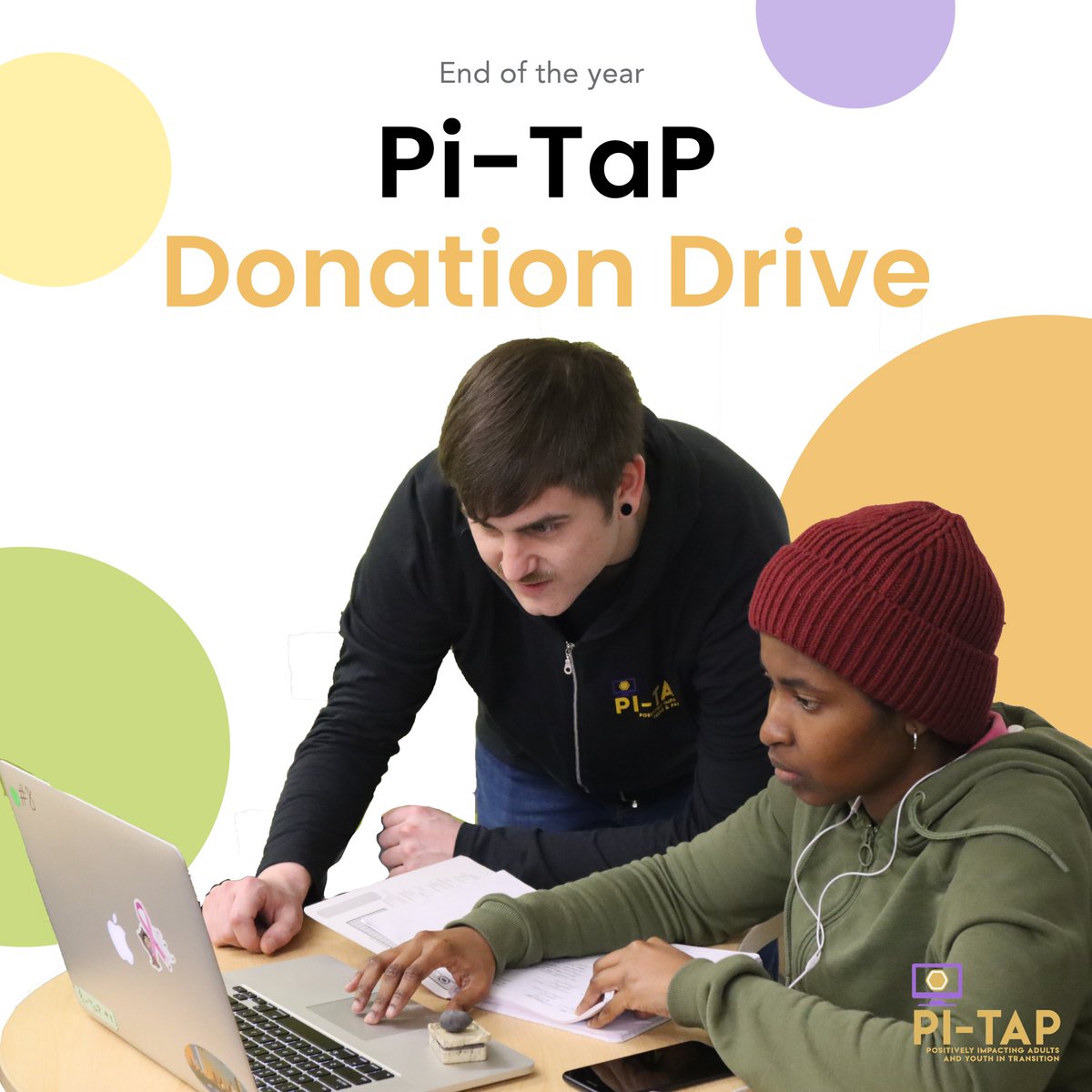 Donate to our end of the year fundraiser! Help launch Pi-TaP into the new year!

Donate today at: pi-tap.org/donate
.
.
#nonprofit #donate #fundraiser #supportDEI #DEI