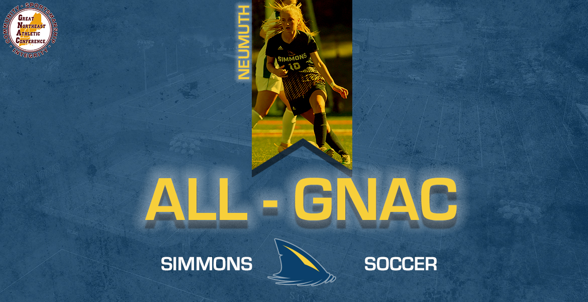 SimmonsSharks's tweet photo. .@SimmonsSoccer sophomore Sydney Neumuth named to All-@thegnac Third Team 

📰 - https://t.co/Ey4RjhSxc4 

#GoSharks | #TheGNAC | #FinFrenzy https://t.co/G5iJYBsZpz