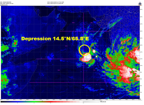 Indiametdept's tweet photo. Depression over Eastcentral &amp; adjoining west-central ARB is very likely to move away from Indian coast no adverse impact is likely over the Indian landmass. https://t.co/s6g4Nqzrtj