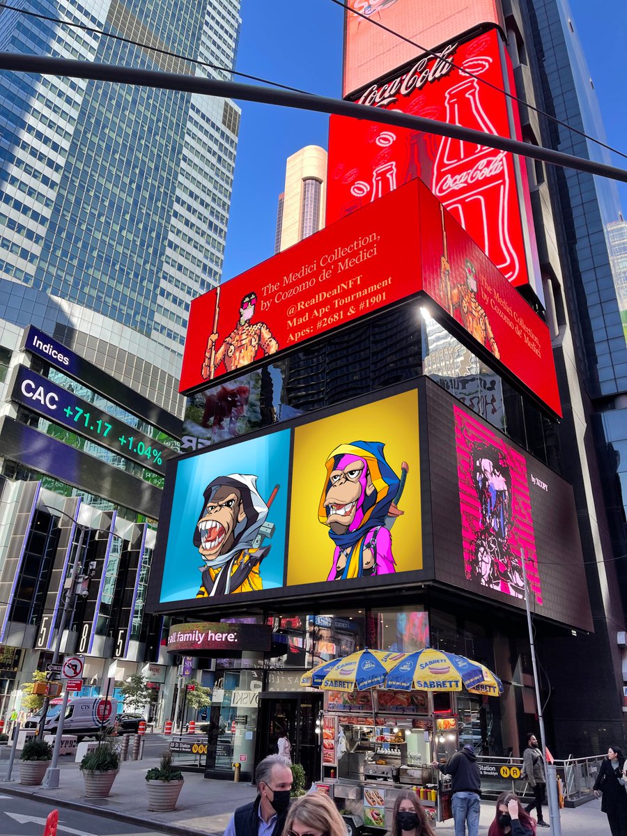 4REMgm's tweet photo. @CozomoMedici If @MadApeNFT dropped this weekend, I would have hacked those billboards at #NYNFT #NFT #NFTCommunity #art #BAYC #NFTs #MadApeTournament https://t.co/uSm1JjK82q